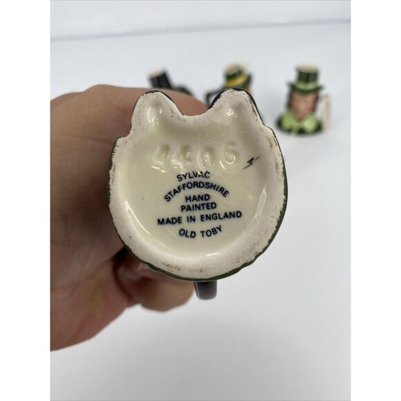 Sylvac Staffordshire Set Of 8 Ceramic Toby Pitchers 2"-3" Hand Painted England - Picture 15 of 16